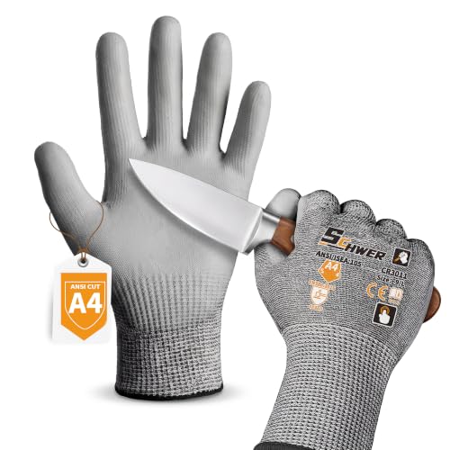 12 Pairs ANSI A4 Cut Resistant Gloves (12 Count)