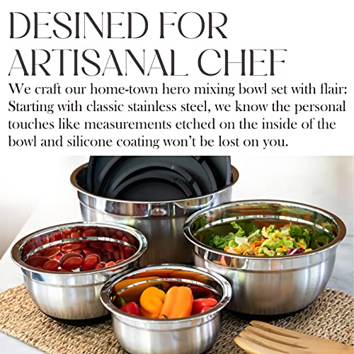 Stainless Steel Mixing Bowls with Airtight Lids Set
