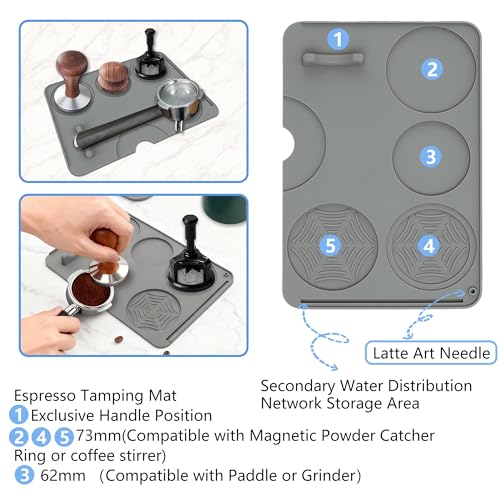 2-in-1 Coffee Bar Mat & Tamping Mat - 24”x16”Non-Slip Silicone Mats for Coffee Machines, Countertop, Bars, Kitchen Counter, Dish Drying Mats