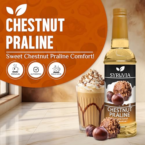 Coffee Syrup Chestnut Praline Flavored Syrup for Drinks (25.4 Fl Oz)