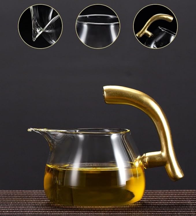 Glass Teapot Set Tea Maker with Infuser Semi Automatic Drip Rotating Cover Bowl Lazy Tea Set (Dragon, Teapot set)