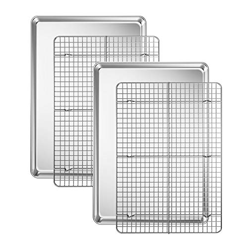 Baking Sheet with Cooling Rack Set [2 Sheets + 2 Racks]