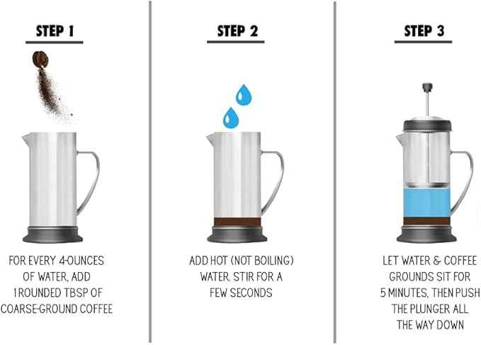 Stellar Living 34 OZ Stainless Steel French Press Coffee Maker with Double Vacuum Insulation, Maximum Flavor Coffee Brewer, Tea and Coffee Press, Camp Coffee Maker - Matte Silver with Wooden Handle