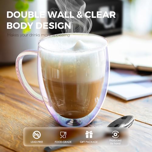 Double Wall Glass Coffee Mugs Set of 2