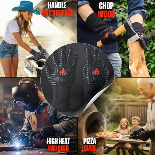 Grill Gloves Heat Proof for Grilling 932°F BBQ Pitmasters (2 Count)