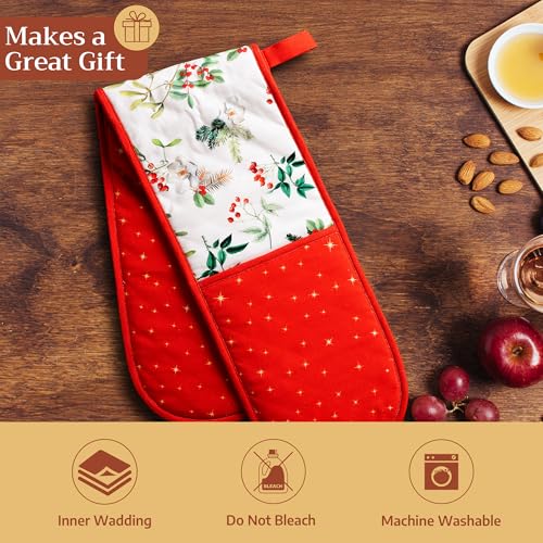 Double Oven Mitts 100% Cotton Double Oven Glove