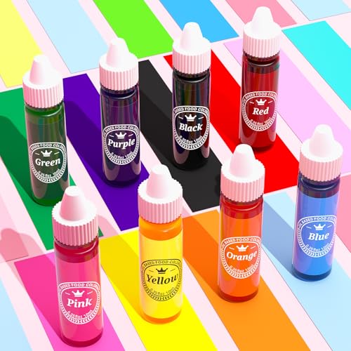Oil Based Food Coloring for Chocolate 8 Colors .35 Fl Oz Bottles Food Grade Edible Dye for Baking Candy Melts (2.8 Fl Oz)