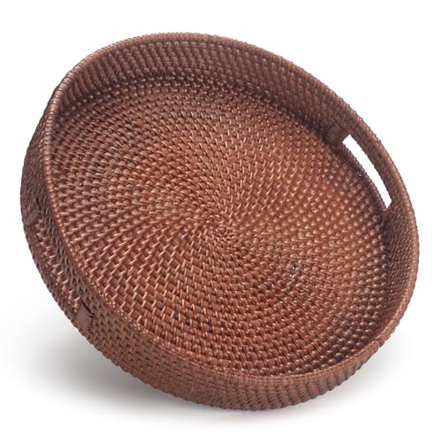 13.8 inch Round Rattan Tray