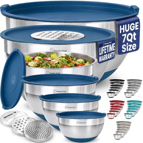 6pc Stainless Steel Mixing Bowls with Lids Set (6 Count)