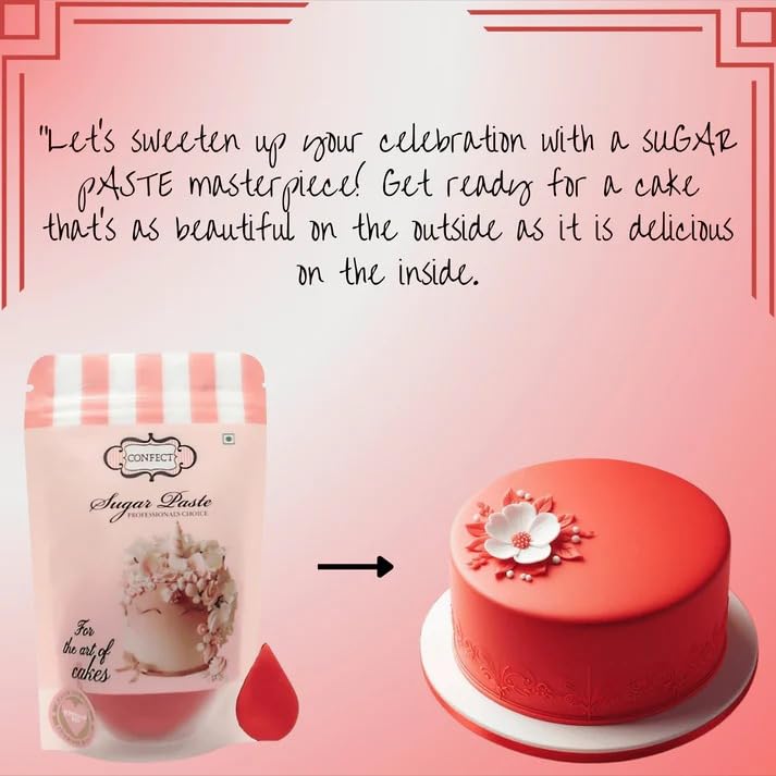 Red Fondant Vibrant Edible Cake Fondant for Christmas & Special Occasions (8.8 Ounce)