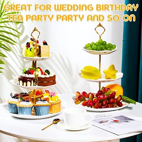 2 Pcs 3 Tier Porcelain Cupcake Stand (2 Count)