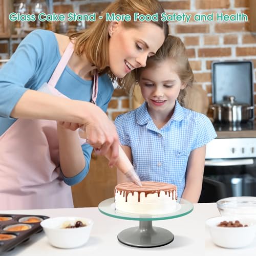 Glass Cake Turntable for Decorating 12 Inches