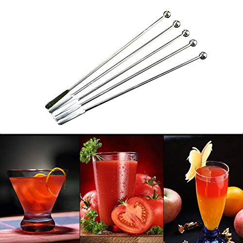 20 pcs Stainless Steel Coffee Beverage Stir Sticks Cocktail Stirrers Drink Swizzle Stick 7.4" Swizzle Stick Picks Tools (20 Count)