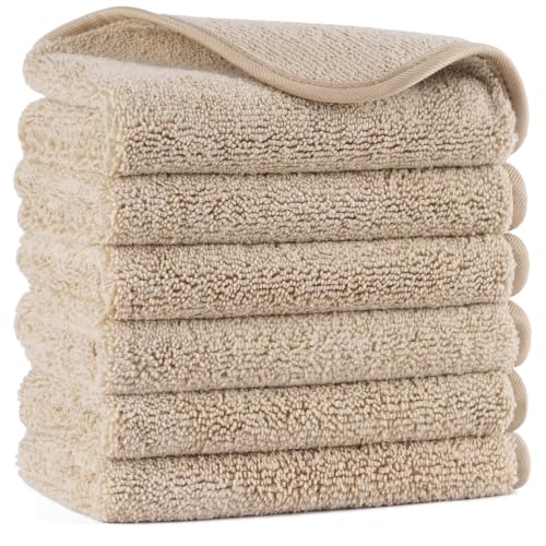 330 GSM Poly Blend Microfiber Shower Wash Cloth Face Towel (6 Count)