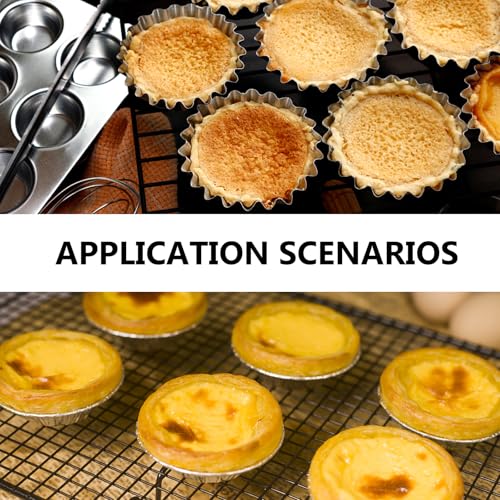 6Pcs Stainless Steel Chrysanthemum Tart Pans Non