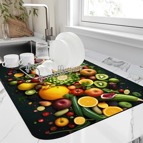 Dish Drying Mat for Kitchen Counter Absorbent Dish Coffee Mat 16"X24"