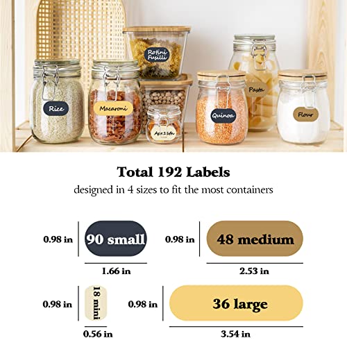 192pcs Removable Waterproof Food Labels with 2 Markers
