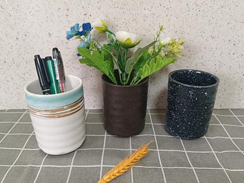 Stoneware Coffee Bar Utensil Holder Tea & Coffee Spoon & Stirrer Holder for Stir Stick Straw Teaspoon Holder Espresso Spoon Cup Small Utensil Jar