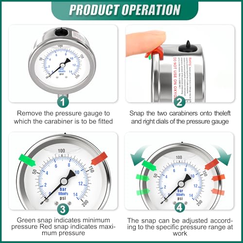 0 200PSI Stainless Steel Liquid Filled Pressure Gauge