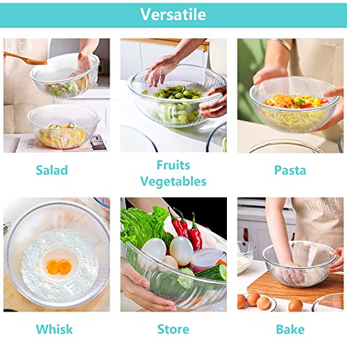 Glass Mixing Bowls with Lids Set of 3 (6 Count)