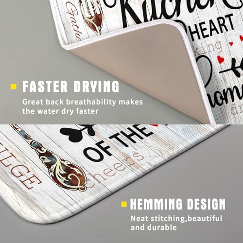16"x18" Dish Drying Mat The Kitchen is The Heart of The Home