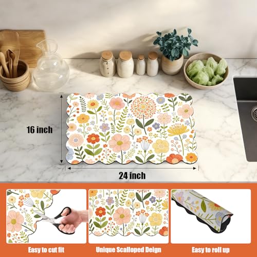 Scalloped Coffee Bar Mat for Countertop