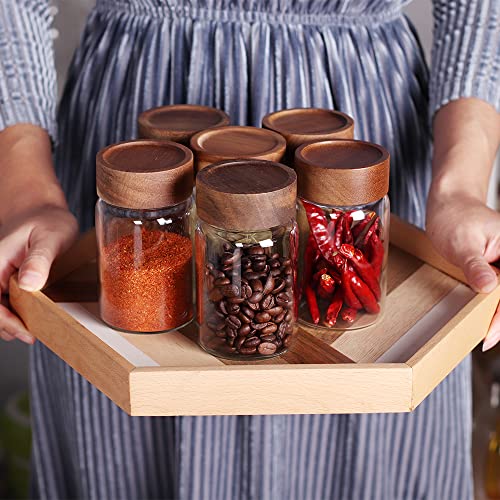 6 Pcs Small Glass Spice Jars with Label (6 Count)
