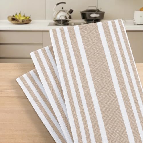 Premium Cotton Stripe Kitchen Towels 3 Pack (3 Count)