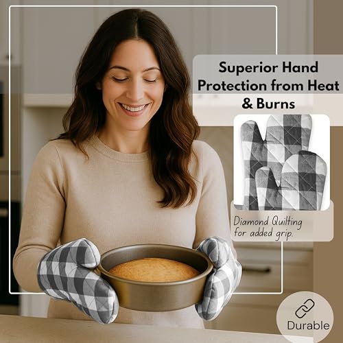 Buffalo Plaid Check Oven Mitts and Pot Holders Set of 4 (4 Count)