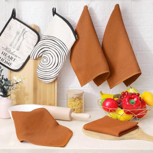100% Cotton Waffle Weave Kitchen Dish Cloths 6 (6 Count)