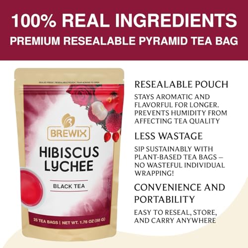 Hibiscus Lychee Tea Bags (25 Count)
