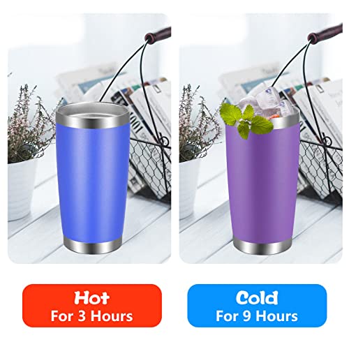 20oz Tumbler with Lid and Straw Stainless Steel Tumbler Cup Bulk Vacuum Insulated Double Wall Travel Coffee Mug Powder Coated Coffee Cup (12 Count)
