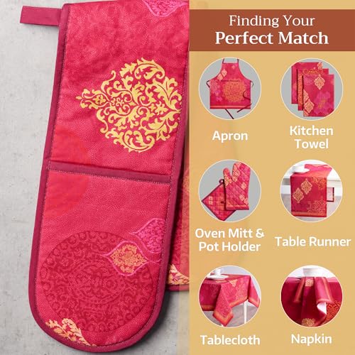 Double Oven Mitts 100% Cotton Double Oven Glove