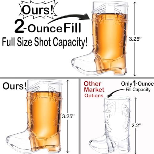 2 Ounce Cowboy Boot Shot Glasses (10 Count)