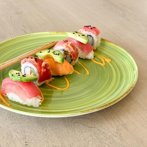 Ceramic Helix Swirl Dinner Plates Set of 6 (6 Count)