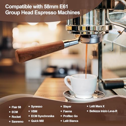 58 mm Bottomless Portafilter Compatible with E61 GroupHead Espresso Machine