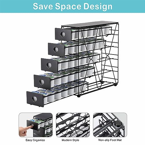 K Cup Organizer for Keurig Pod Drawer Large Mullti Tier Coffee Pod Holder