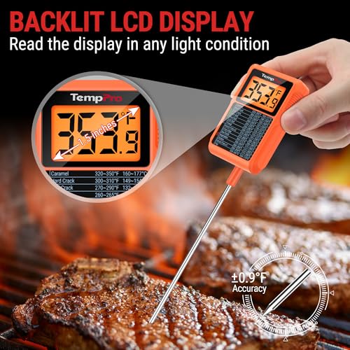 TempDip 1 Sec Digital Candy Thermometer with Pot Clip & 10" Probe