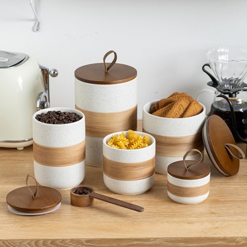 Coffee Container with Lid for Countertop Ceramic Jar for Coffee Bar