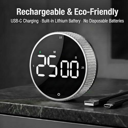 Rechargeable Magnetic Kitchen Timer