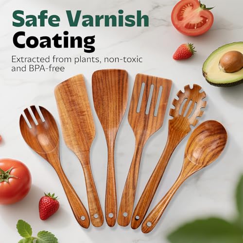 Wooden Spoons for Cooking (6 Count)