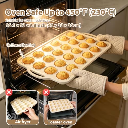 Beige Mini Silicone Muffin Molds (2 Count)