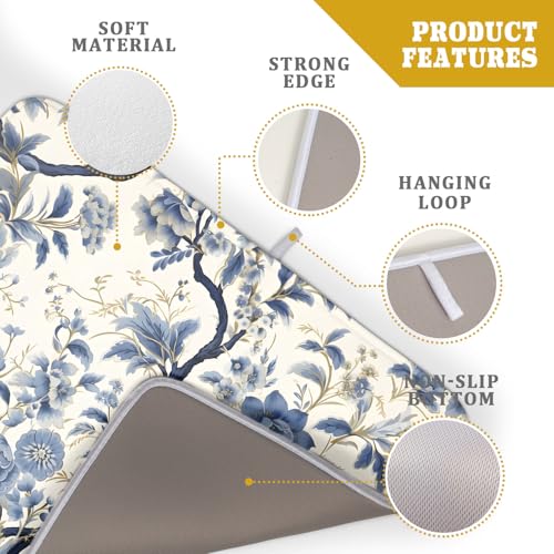 Chinoiserie Trees Dish Drying Mat for Kitchen Counter
