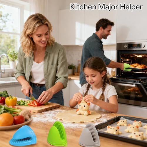 Silicone Oven Mitts Heat Resistant Pot Holders for Kitchens (6 Count)
