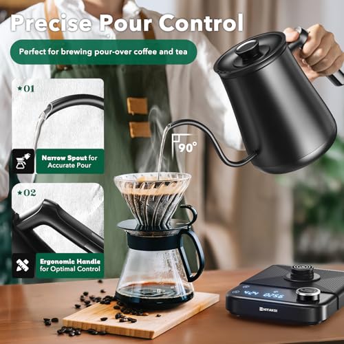 Gooseneck Electric Kettle HIYAKOI with ±1℉ Temperature Control