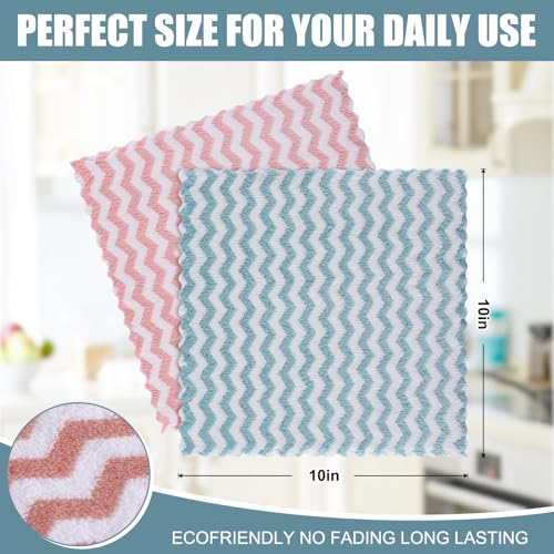 12 Pack Wave Coral Velvet Dish Cloths (12 Count)
