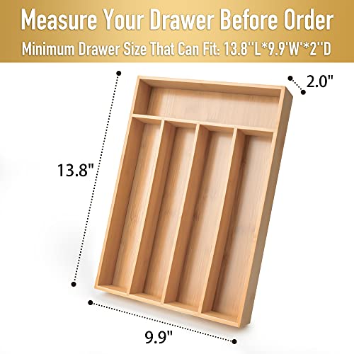 Silverware Organizer Kitchen Drawer Organizer Utensil Organizer Bamboo Silverware Holder Cutlery Organizer in Drawer Flatware Organizer Tray