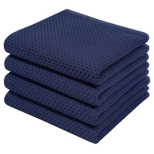 100% Cotton Waffle Weave Kitchen Dish Towels 4 (4 Count)