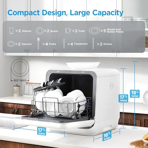 Countertop Dishwasher with 1.32Gal Tank