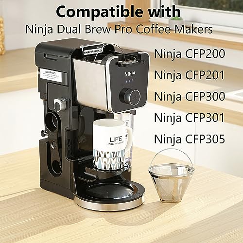 Reusable #4 Cone Coffee Filters for Ninja Dual Brew Pro Coffee Makers (2 Count)